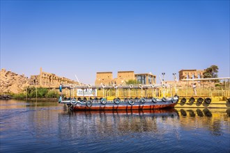 Traditional transport boats to the temple of Philae