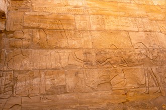 Hieroglyphs inside the Temple of Karnak