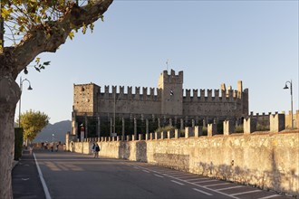 Scaliger castle and medieval city wall in the evening light