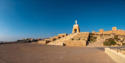 Panoramic view of the Cerro San Cristobal viewpoint in the city of Almeria
