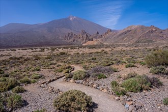 Volcano trekking trail at the Llano de Ucanca viewpoint in the Teide Natural Park in Tenerife