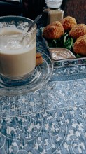 Potato croquettes and a cup of masala chai