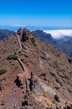 Trail from the top of Roque de los Muchachos to the top of Caldera de Taburiente
