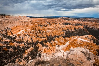 Mix of colors in the canyon at Inspiration Point in Bryce National Park. Utah