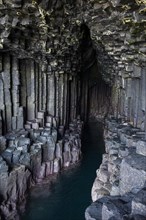 The 80-metre-long and 10-metre-wide Fingal's Cave on the uninhabited rocky island of Staffa with its bizarrely arranged basalt columns