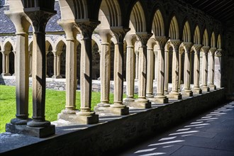 Cloister of the Christian monastic site of Iona on the Scottish Hebridean island of Iona