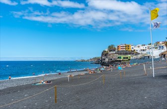 Beautiful Puerto Naos beach on the island of La Palma in summer. Canary islands spain