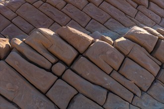 Detail of the shapes of the stones in Colas de Dragon in the desert of Tabernas
