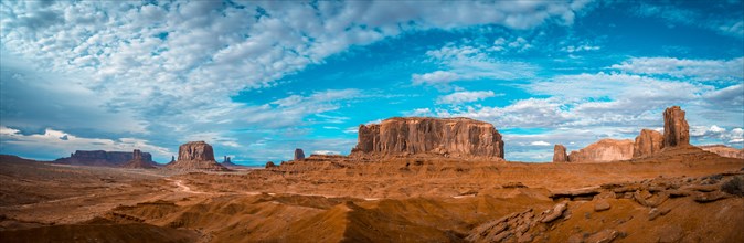 Panoramic view from John Ford's Point lookout in Monument Valley. Utah. USA