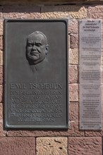 Commemorative plaque of a factory owner with an inglorious past