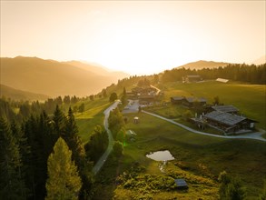 Naturhotel Edelweiss at sunset in the mountains