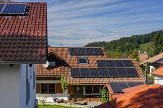 House roofs with solar modules in Kleinweiler