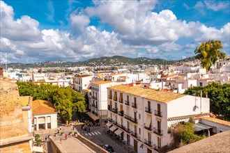 View of the city from the city wall of Ibiza