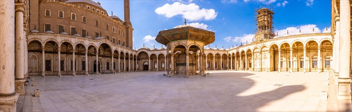 Panoramic interior of the Alabaster Mosque in the city of Cairo