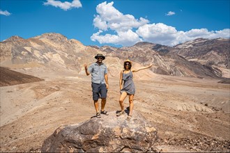 A couple enjoying the Artist's Drive path in Death Valley
