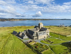 Aerial view of the Christian Iona Abbey