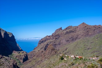 View from above of the mountain municipality of Masca in the north of Tenerife