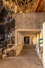 White houses inside the cave of the town of Poris de Candelaria on the north-west coast of the island of La Palma