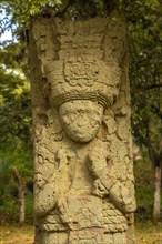 Detail of a figure in The temples of Copan Ruinas. Honduras