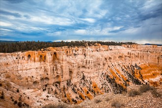 Mix of colors in the canyon at Inspiration Point in Bryce National Park. Utah