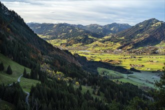 Landscape in the Allgaeu. Ascent to the Gruenten mountain via Alpe Kammeregg