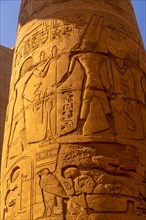 Columns with Egyptian drawings from the Temple of Karnak