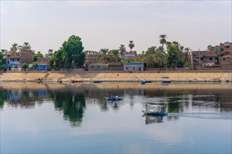Traditional Egyptian villages on the bank of the river Nile