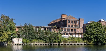 Vacant favrik building on the Spree in Berlin-Oberschoeneweide