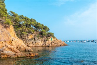 Lovely Tamariu coastline on a summer afternoon in the town of Palafrugell. Girona