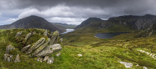 Lake Llyn Idwal and Lake Llyn Ogwen