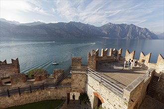 View over the battlements of the Scaliger fort on the Garda Lake