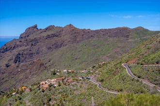 Complicated road in the mountain municipality of Masca in the north of Tenerife