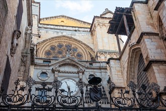 Main entrance of the cathedral of Santa Iglesia Primada in the medieval city of Toledo in Castilla La Mancha
