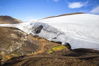 A beautiful glacier at the highest point of the 4-day trek from Landmannalaugar. Iceland