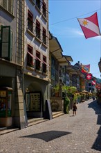 City Street in Thun in Old Town in a Sunny Day in Thun