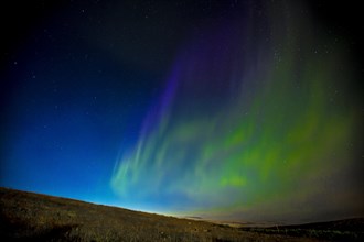 Northern lights in the sky on the Reykjanes peninsula in southern Iceland