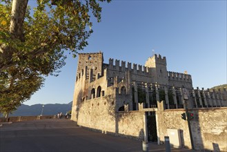 Scaliger castle and medieval city wall in the evening light