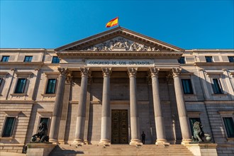 Building of the Congress of Deputies of Madrid without people