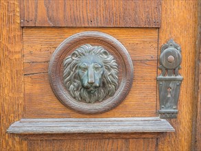 Lion's head as artistic door fitting