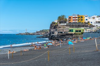 Beautiful Puerto Naos beach on the island of La Palma in summer. Canary islands spain