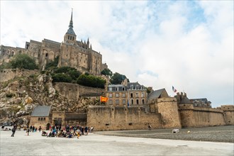 Low tide at Mont Saint-Michel in the Manche department