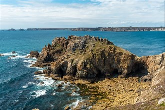 The stunning coastline at Le Chateau de Dinan on the Crozon Peninsula in French Brittany