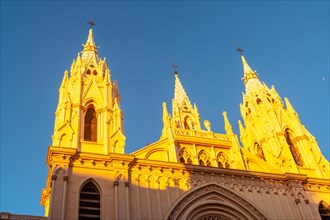 Sunset in the beautiful church of the city of Malaga