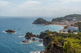 View of the city of Tossa de Mar from above from the viewpoint