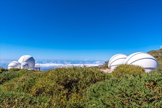 Telescopes in the Roque de los Muchachos national park on top of the Caldera de Taburiente
