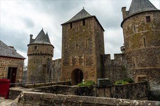 Entrance to the medieval castle of Fougeres. Brittany region