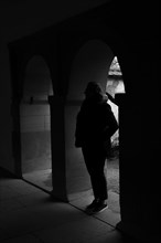 Woman in Silhouette in Entrance Archway in Schaffhausen