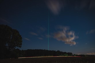 Trump laser at night