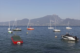 Parked boats on Lake Garda