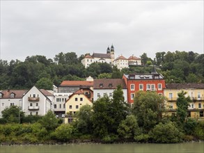 View over the Inn River to the pilgrimage church Mariahilf